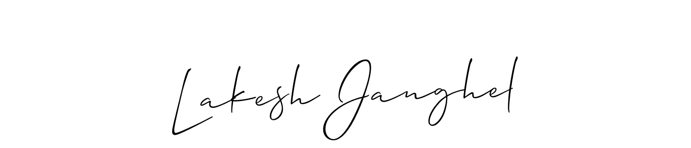 It looks lik you need a new signature style for name Lakesh Janghel. Design unique handwritten (Allison_Script) signature with our free signature maker in just a few clicks. Lakesh Janghel signature style 2 images and pictures png