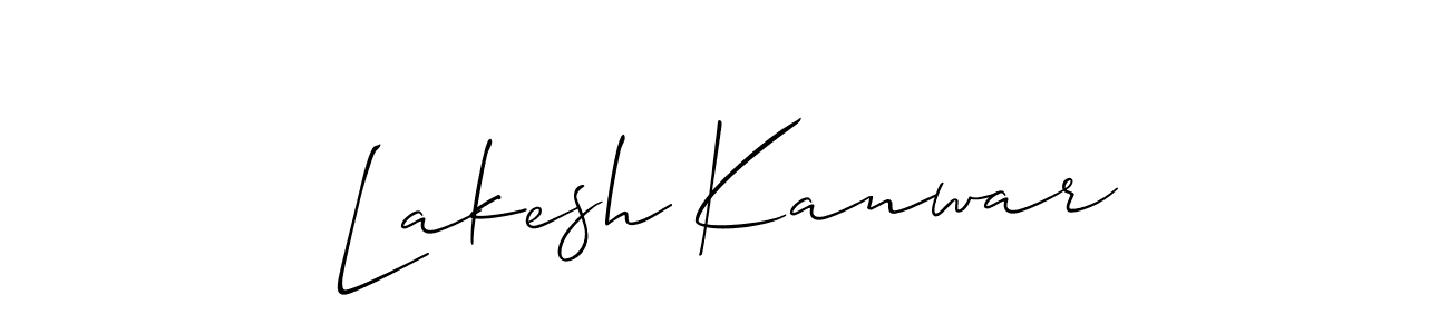 Allison_Script is a professional signature style that is perfect for those who want to add a touch of class to their signature. It is also a great choice for those who want to make their signature more unique. Get Lakesh Kanwar name to fancy signature for free. Lakesh Kanwar signature style 2 images and pictures png