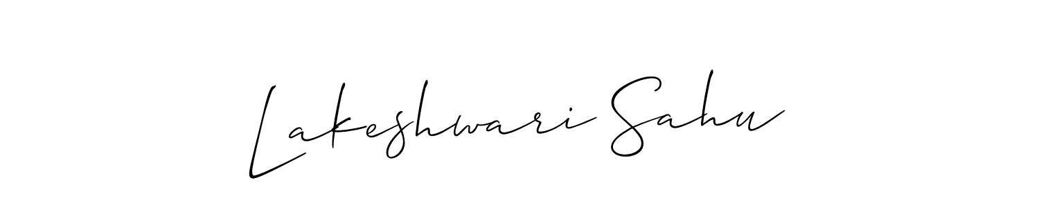 How to make Lakeshwari Sahu name signature. Use Allison_Script style for creating short signs online. This is the latest handwritten sign. Lakeshwari Sahu signature style 2 images and pictures png