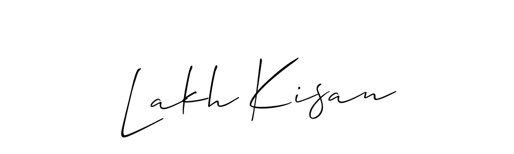 Also we have Lakh Kisan name is the best signature style. Create professional handwritten signature collection using Allison_Script autograph style. Lakh Kisan signature style 2 images and pictures png