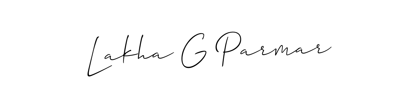 Use a signature maker to create a handwritten signature online. With this signature software, you can design (Allison_Script) your own signature for name Lakha G Parmar. Lakha G Parmar signature style 2 images and pictures png