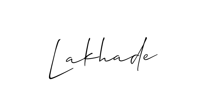 Similarly Allison_Script is the best handwritten signature design. Signature creator online .You can use it as an online autograph creator for name Lakhade. Lakhade signature style 2 images and pictures png