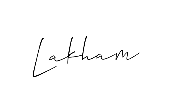 You should practise on your own different ways (Allison_Script) to write your name (Lakham) in signature. don't let someone else do it for you. Lakham signature style 2 images and pictures png