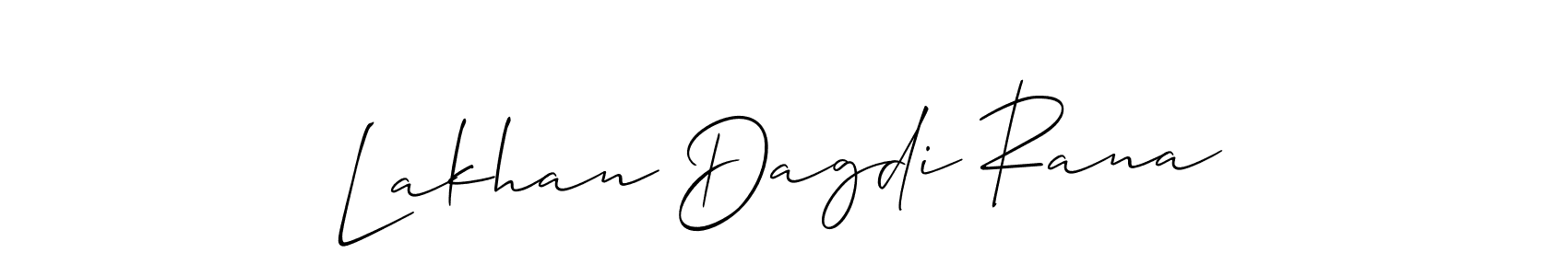 if you are searching for the best signature style for your name Lakhan Dagdi Rana. so please give up your signature search. here we have designed multiple signature styles  using Allison_Script. Lakhan Dagdi Rana signature style 2 images and pictures png