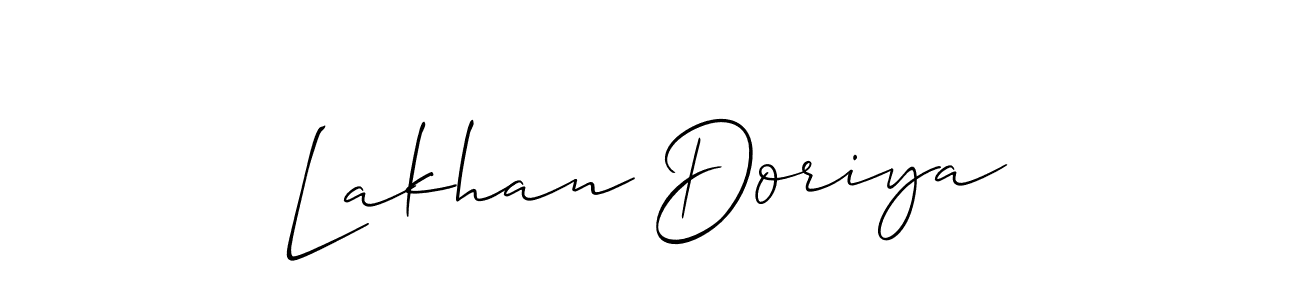 You should practise on your own different ways (Allison_Script) to write your name (Lakhan Doriya) in signature. don't let someone else do it for you. Lakhan Doriya signature style 2 images and pictures png