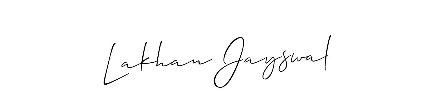 The best way (Allison_Script) to make a short signature is to pick only two or three words in your name. The name Lakhan Jayswal include a total of six letters. For converting this name. Lakhan Jayswal signature style 2 images and pictures png