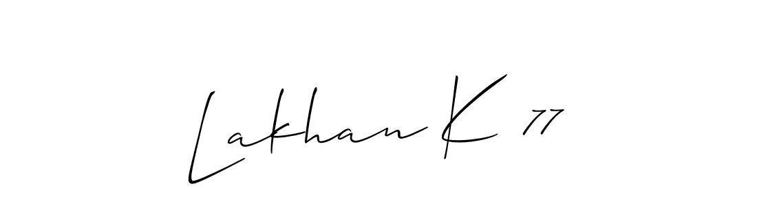 Allison_Script is a professional signature style that is perfect for those who want to add a touch of class to their signature. It is also a great choice for those who want to make their signature more unique. Get Lakhan K 77 name to fancy signature for free. Lakhan K 77 signature style 2 images and pictures png