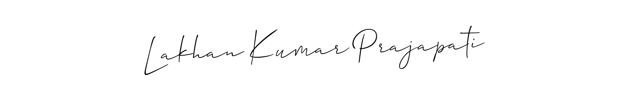 Allison_Script is a professional signature style that is perfect for those who want to add a touch of class to their signature. It is also a great choice for those who want to make their signature more unique. Get Lakhan Kumar Prajapati name to fancy signature for free. Lakhan Kumar Prajapati signature style 2 images and pictures png