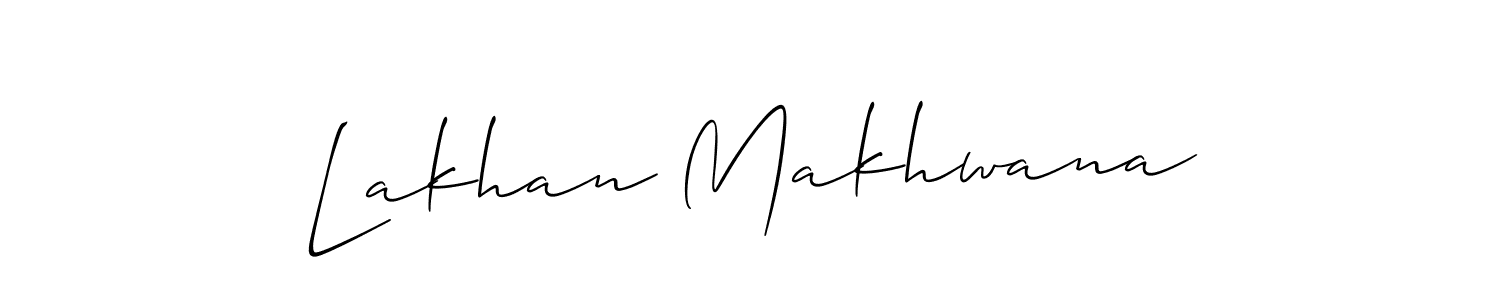 Make a short Lakhan Makhwana signature style. Manage your documents anywhere anytime using Allison_Script. Create and add eSignatures, submit forms, share and send files easily. Lakhan Makhwana signature style 2 images and pictures png