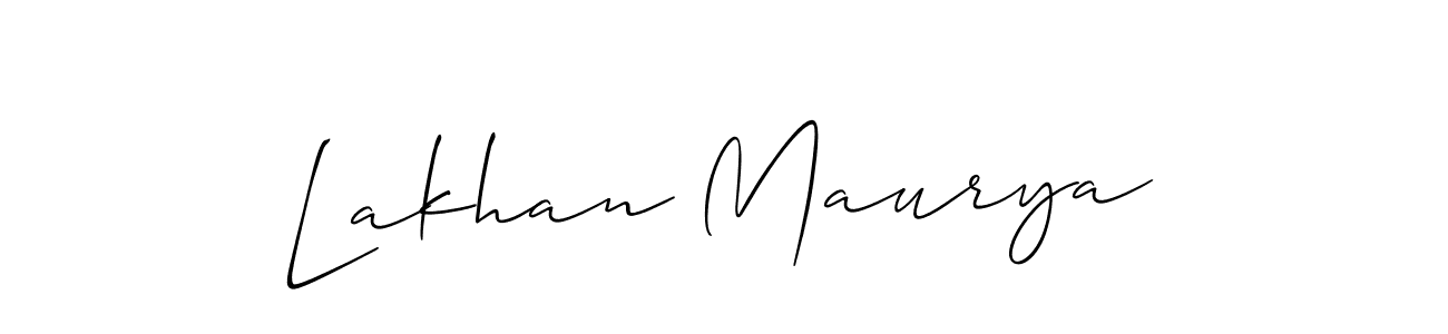 You should practise on your own different ways (Allison_Script) to write your name (Lakhan Maurya) in signature. don't let someone else do it for you. Lakhan Maurya signature style 2 images and pictures png