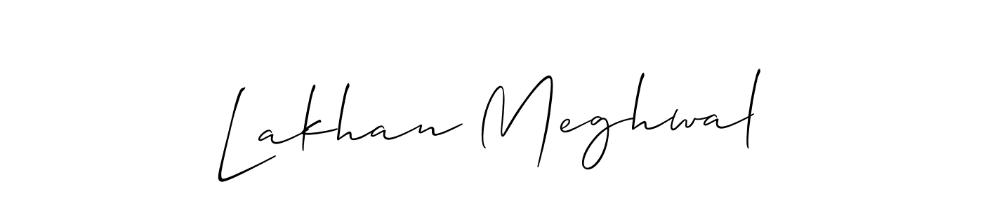 if you are searching for the best signature style for your name Lakhan Meghwal. so please give up your signature search. here we have designed multiple signature styles  using Allison_Script. Lakhan Meghwal signature style 2 images and pictures png