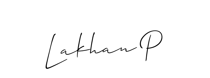 Create a beautiful signature design for name Lakhan P. With this signature (Allison_Script) fonts, you can make a handwritten signature for free. Lakhan P signature style 2 images and pictures png