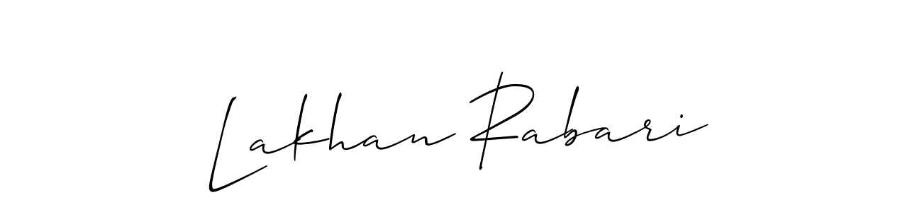 Lakhan Rabari stylish signature style. Best Handwritten Sign (Allison_Script) for my name. Handwritten Signature Collection Ideas for my name Lakhan Rabari. Lakhan Rabari signature style 2 images and pictures png