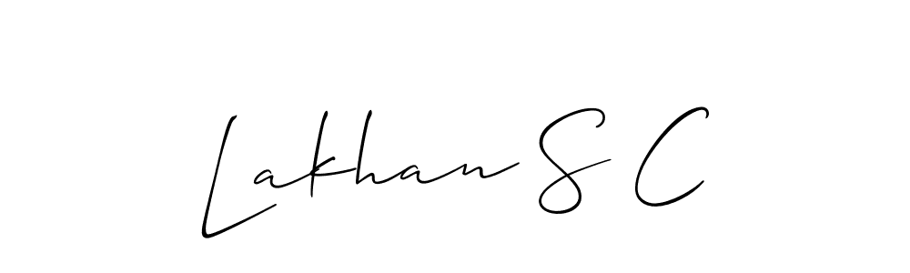 How to make Lakhan S C name signature. Use Allison_Script style for creating short signs online. This is the latest handwritten sign. Lakhan S C signature style 2 images and pictures png