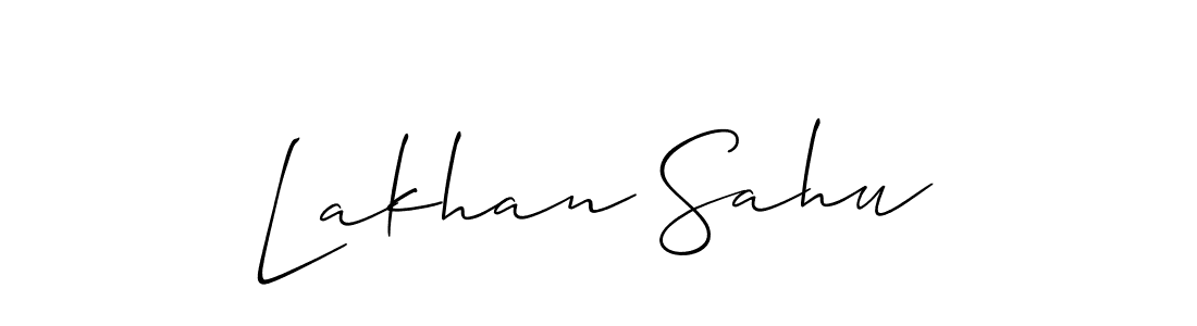 How to make Lakhan Sahu name signature. Use Allison_Script style for creating short signs online. This is the latest handwritten sign. Lakhan Sahu signature style 2 images and pictures png