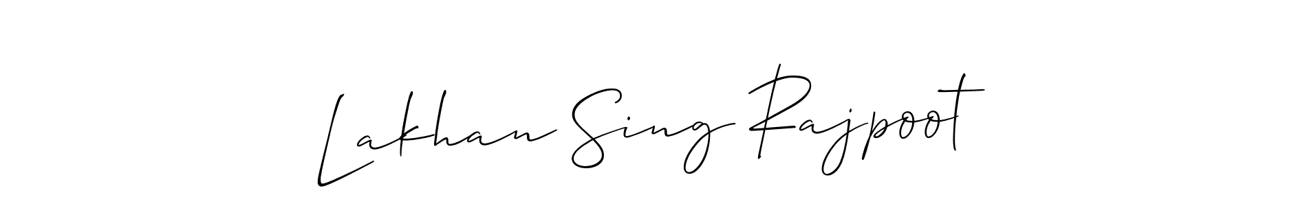 The best way (Allison_Script) to make a short signature is to pick only two or three words in your name. The name Lakhan Sing Rajpoot include a total of six letters. For converting this name. Lakhan Sing Rajpoot signature style 2 images and pictures png