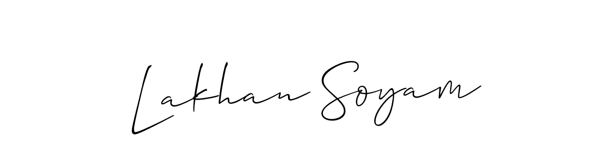 Create a beautiful signature design for name Lakhan Soyam. With this signature (Allison_Script) fonts, you can make a handwritten signature for free. Lakhan Soyam signature style 2 images and pictures png
