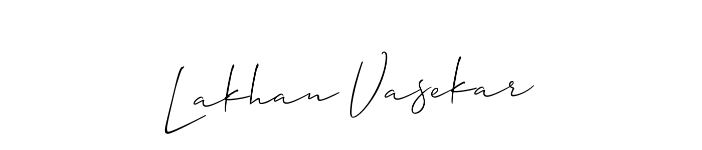 Use a signature maker to create a handwritten signature online. With this signature software, you can design (Allison_Script) your own signature for name Lakhan Vasekar. Lakhan Vasekar signature style 2 images and pictures png