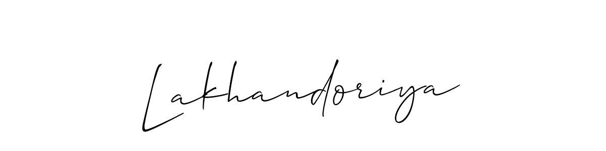 Also we have Lakhandoriya name is the best signature style. Create professional handwritten signature collection using Allison_Script autograph style. Lakhandoriya signature style 2 images and pictures png