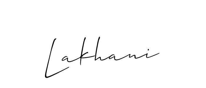 Create a beautiful signature design for name Lakhani. With this signature (Allison_Script) fonts, you can make a handwritten signature for free. Lakhani signature style 2 images and pictures png