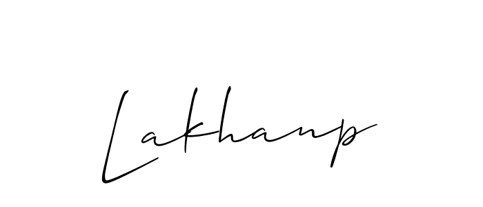 Design your own signature with our free online signature maker. With this signature software, you can create a handwritten (Allison_Script) signature for name Lakhanp. Lakhanp signature style 2 images and pictures png