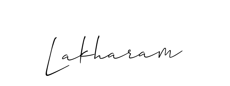 You should practise on your own different ways (Allison_Script) to write your name (Lakharam) in signature. don't let someone else do it for you. Lakharam signature style 2 images and pictures png