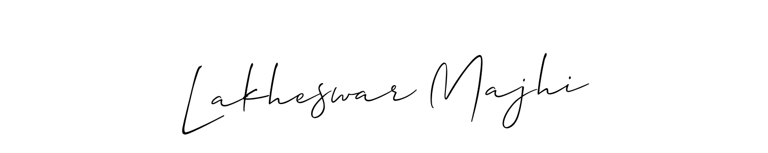How to Draw Lakheswar Majhi signature style? Allison_Script is a latest design signature styles for name Lakheswar Majhi. Lakheswar Majhi signature style 2 images and pictures png