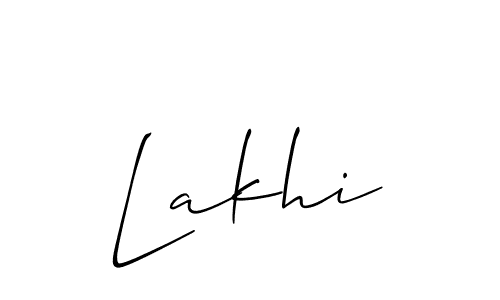 Design your own signature with our free online signature maker. With this signature software, you can create a handwritten (Allison_Script) signature for name Lakhi. Lakhi signature style 2 images and pictures png