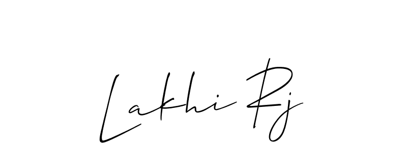 Also we have Lakhi Rj name is the best signature style. Create professional handwritten signature collection using Allison_Script autograph style. Lakhi Rj signature style 2 images and pictures png