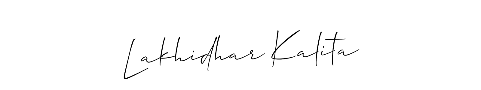 Create a beautiful signature design for name Lakhidhar Kalita. With this signature (Allison_Script) fonts, you can make a handwritten signature for free. Lakhidhar Kalita signature style 2 images and pictures png