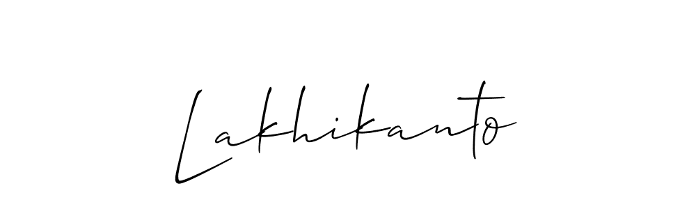 How to make Lakhikanto name signature. Use Allison_Script style for creating short signs online. This is the latest handwritten sign. Lakhikanto signature style 2 images and pictures png