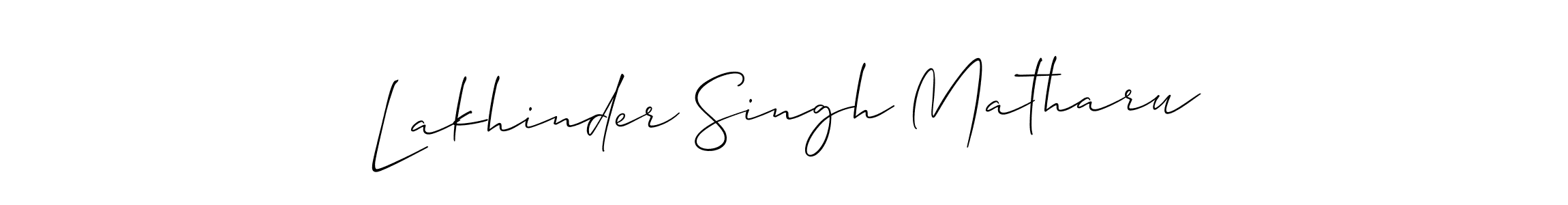 Create a beautiful signature design for name Lakhinder Singh Matharu. With this signature (Allison_Script) fonts, you can make a handwritten signature for free. Lakhinder Singh Matharu signature style 2 images and pictures png