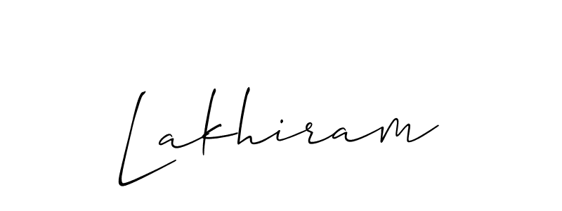 Create a beautiful signature design for name Lakhiram. With this signature (Allison_Script) fonts, you can make a handwritten signature for free. Lakhiram signature style 2 images and pictures png