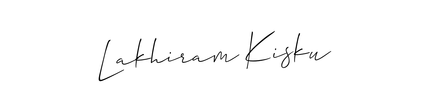 Create a beautiful signature design for name Lakhiram Kisku. With this signature (Allison_Script) fonts, you can make a handwritten signature for free. Lakhiram Kisku signature style 2 images and pictures png