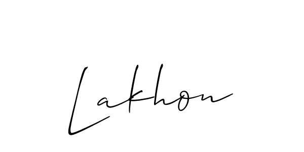 Design your own signature with our free online signature maker. With this signature software, you can create a handwritten (Allison_Script) signature for name Lakhon. Lakhon signature style 2 images and pictures png