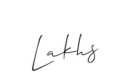 Create a beautiful signature design for name Lakhs. With this signature (Allison_Script) fonts, you can make a handwritten signature for free. Lakhs signature style 2 images and pictures png