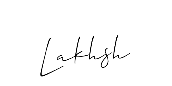 Allison_Script is a professional signature style that is perfect for those who want to add a touch of class to their signature. It is also a great choice for those who want to make their signature more unique. Get Lakhsh name to fancy signature for free. Lakhsh signature style 2 images and pictures png