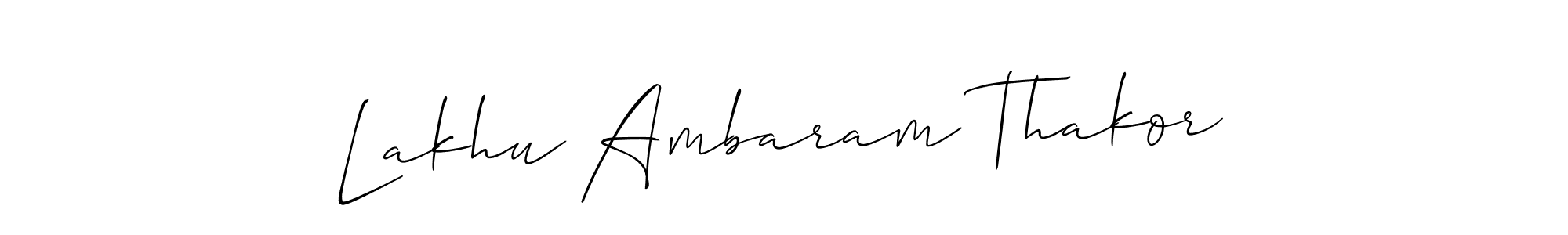 Create a beautiful signature design for name Lakhu Ambaram Thakor. With this signature (Allison_Script) fonts, you can make a handwritten signature for free. Lakhu Ambaram Thakor signature style 2 images and pictures png