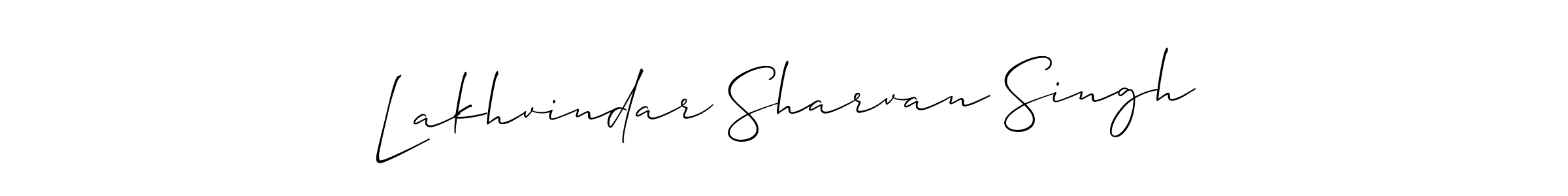 Create a beautiful signature design for name Lakhvindar Sharvan Singh. With this signature (Allison_Script) fonts, you can make a handwritten signature for free. Lakhvindar Sharvan Singh signature style 2 images and pictures png
