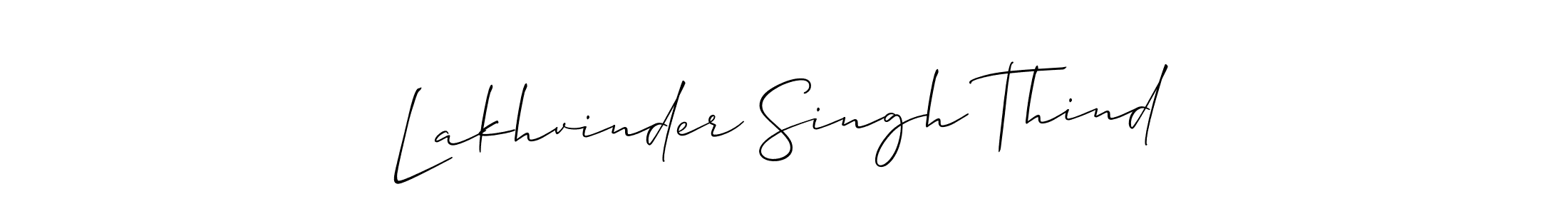 How to make Lakhvinder Singh Thind name signature. Use Allison_Script style for creating short signs online. This is the latest handwritten sign. Lakhvinder Singh Thind signature style 2 images and pictures png