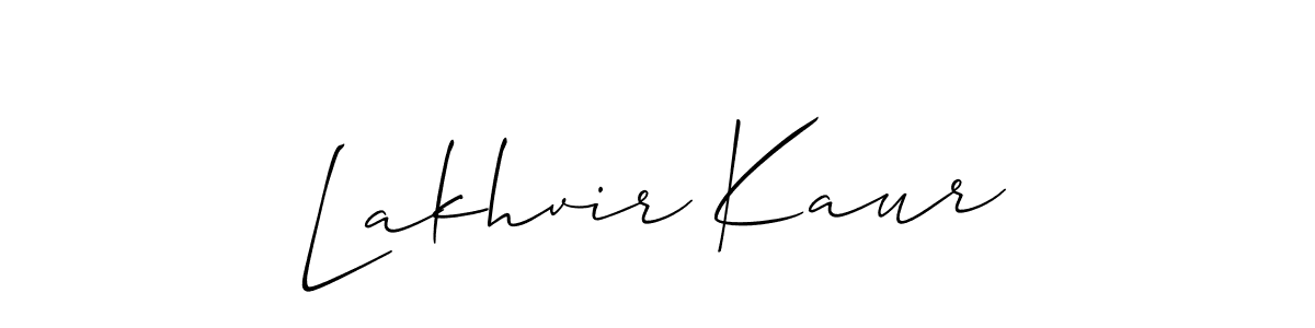 Create a beautiful signature design for name Lakhvir Kaur. With this signature (Allison_Script) fonts, you can make a handwritten signature for free. Lakhvir Kaur signature style 2 images and pictures png