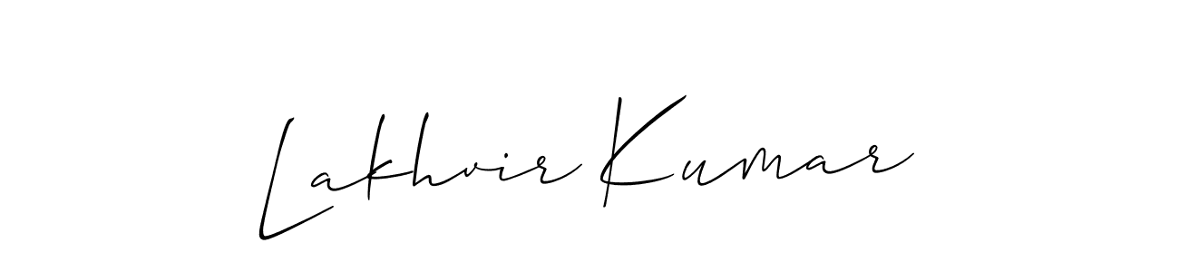 if you are searching for the best signature style for your name Lakhvir Kumar. so please give up your signature search. here we have designed multiple signature styles  using Allison_Script. Lakhvir Kumar signature style 2 images and pictures png