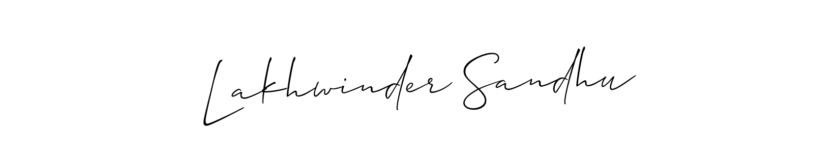 Make a beautiful signature design for name Lakhwinder Sandhu. With this signature (Allison_Script) style, you can create a handwritten signature for free. Lakhwinder Sandhu signature style 2 images and pictures png