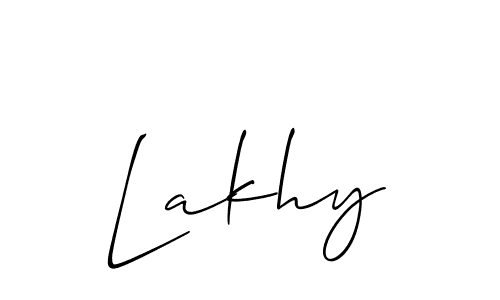 Make a beautiful signature design for name Lakhy. With this signature (Allison_Script) style, you can create a handwritten signature for free. Lakhy signature style 2 images and pictures png