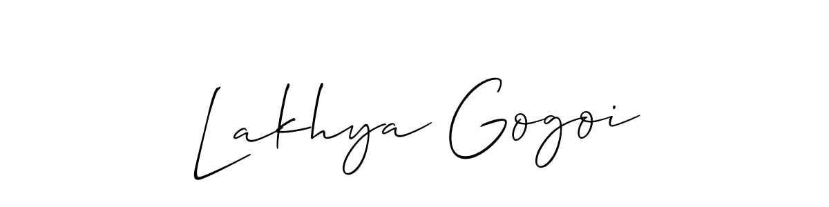 How to Draw Lakhya Gogoi signature style? Allison_Script is a latest design signature styles for name Lakhya Gogoi. Lakhya Gogoi signature style 2 images and pictures png