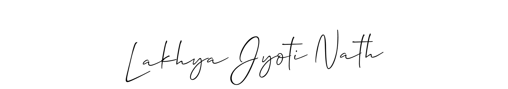 Use a signature maker to create a handwritten signature online. With this signature software, you can design (Allison_Script) your own signature for name Lakhya Jyoti Nath. Lakhya Jyoti Nath signature style 2 images and pictures png