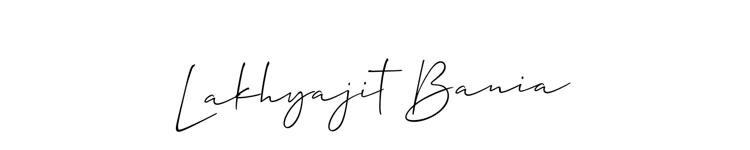 Make a short Lakhyajit Bania signature style. Manage your documents anywhere anytime using Allison_Script. Create and add eSignatures, submit forms, share and send files easily. Lakhyajit Bania signature style 2 images and pictures png