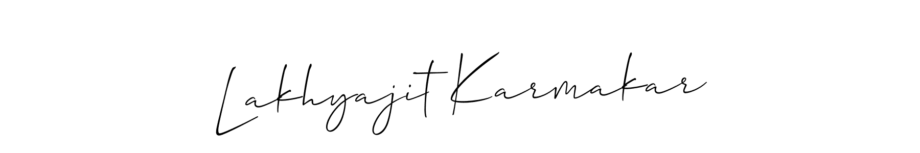 Also we have Lakhyajit Karmakar name is the best signature style. Create professional handwritten signature collection using Allison_Script autograph style. Lakhyajit Karmakar signature style 2 images and pictures png