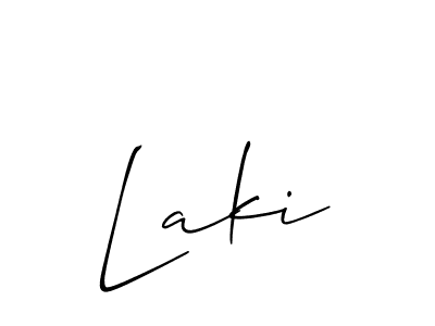 Use a signature maker to create a handwritten signature online. With this signature software, you can design (Allison_Script) your own signature for name Laki. Laki signature style 2 images and pictures png