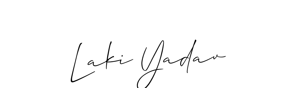 You should practise on your own different ways (Allison_Script) to write your name (Laki Yadav) in signature. don't let someone else do it for you. Laki Yadav signature style 2 images and pictures png